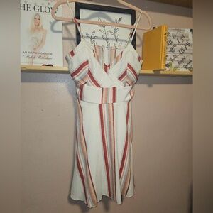 ✨ Striped White and Red Women's Dress